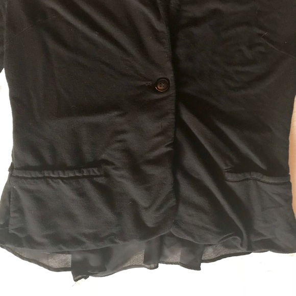 Black Blazer with Ruffle Detail - Picture 2 of 5